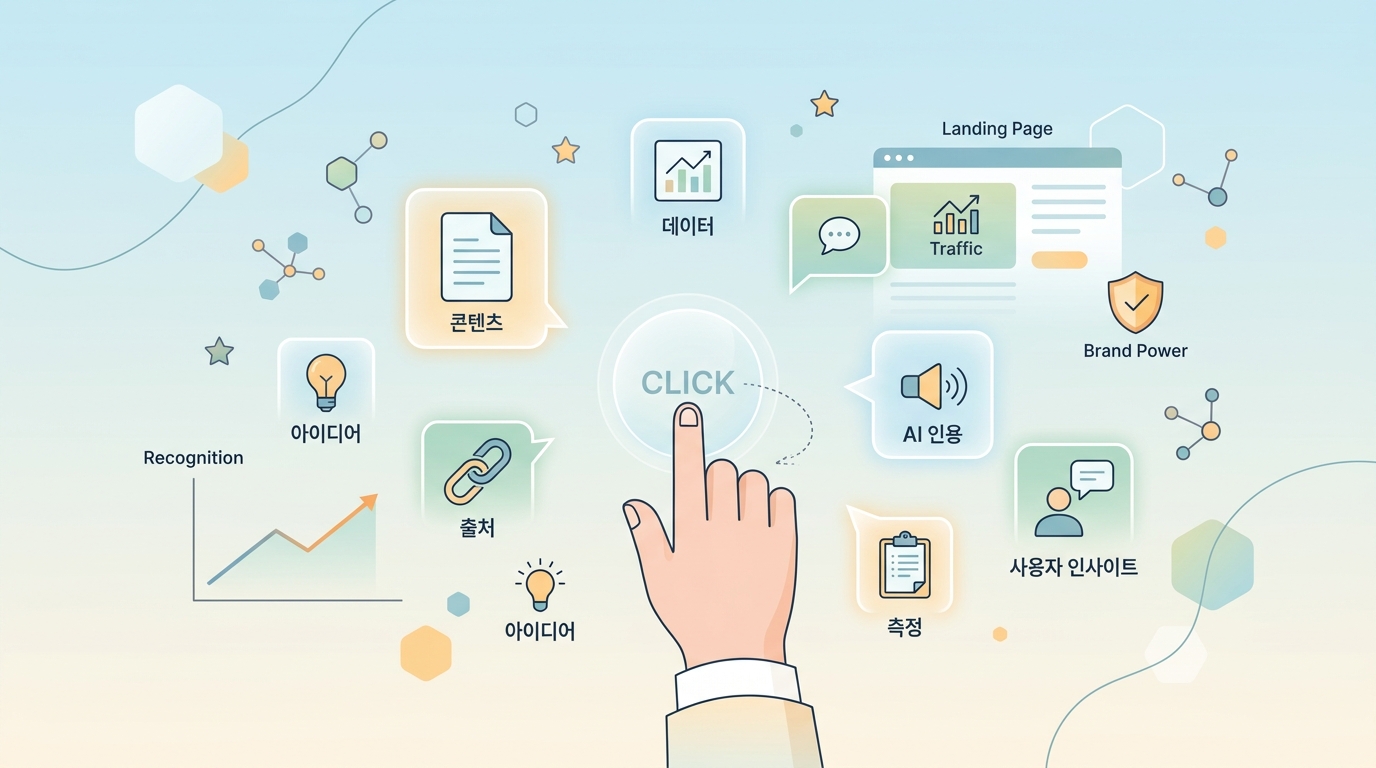 AI 답변에 인용되는데 클릭이 없을 때 점검할 네 가지: 측정·인용 방식·콘텐츠·랜딩 관련 이미지